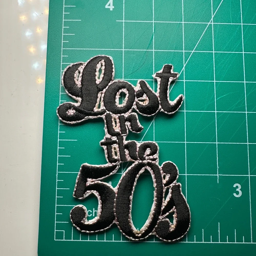 Lost in the 50s Iron‎ On Patch Applique Embroidered Retro Vintage Style